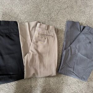 Axist Men's Dress Pants Trio in Black, Tan, and Gray